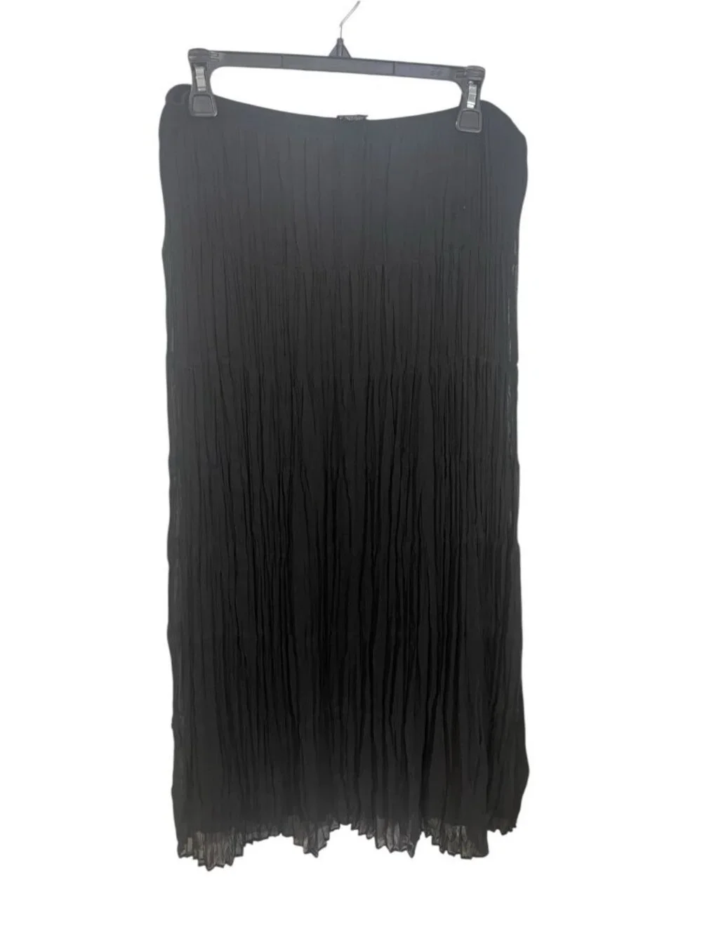 MSK Women's Size Large Black Gauzy Pleated Maxi Skirt READ DESCRIPTION